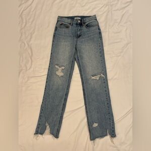 BDG Light Blue Distressed Straight Leg Jeans